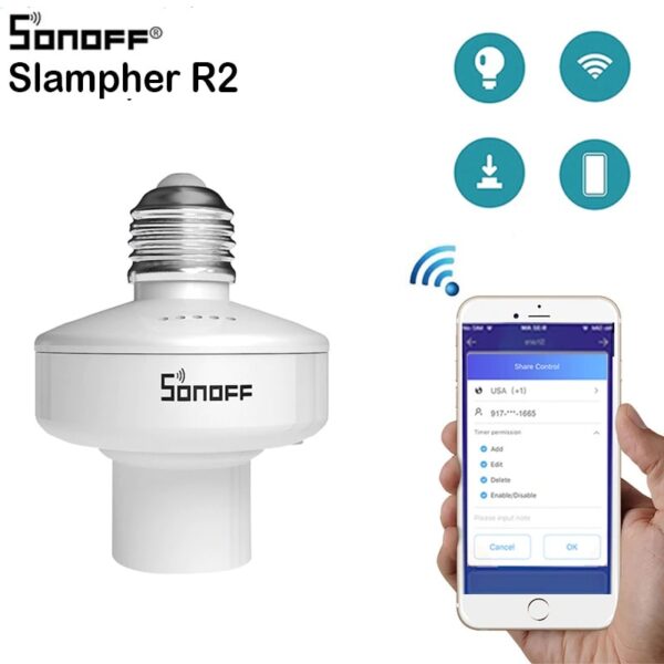 Sonoff Фасунга RF + WIFI безжично управление – Е27 крушки (всички стандартни) - Sonoff-Slampher-Led-Bulb-E27_2