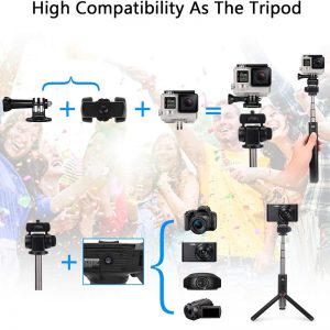 HSU 3 in 1 Wireless Bluetooth Selfie Stick Mini Tripod camera holder 11