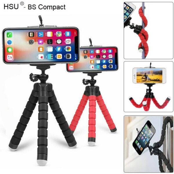 HSU Compact мини трипод - 17 см за смартфон и фотоапарат - HSU-flexible-octopus-tripod-for-phone-17-cm_07