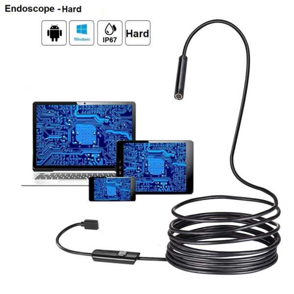 USB Ендоскопска камера – HARD вариант (ТВЪРД КАБЕЛ) | водоустойчивa | 5.5мм за Android и PC