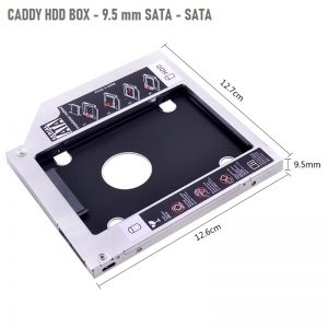 Caddy Кутия 9.5мм за Втори Хард Диск HDD /SSD – 9.5мм - Universal-2nd-HDD-Caddy-9-5mm-SATA-3-box_1