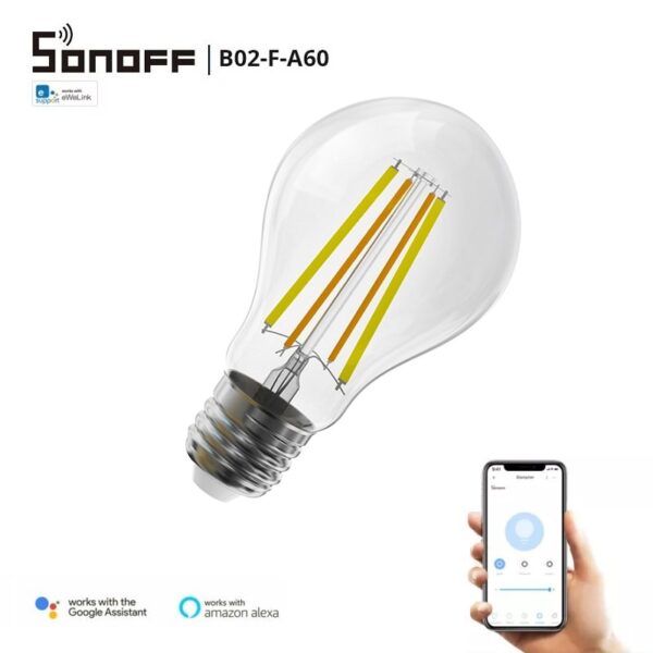 SONOFF B02-F-А60 - интелигентна Wi-Fi LED крушка с нажежаема жичка - SONOFF B02-F-А60 Smart Wi-Fi LED Filament Bulb