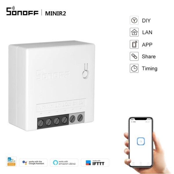 SONOFF MINIR2 - WI-FI DIY двупосочен интелигентен прекъсвач - SONOFF MINIR2 - Two Way Wi-Fi Wireless Smart DIY Switch