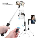 Селфи стик 6 в 1 HSU Beauty Dual Led - Tрипoд + Bluetooth дистанционно - Selfie stick 6 in 1 HSU Beauty Dual Led - Tripod + Bluetooth remote-5