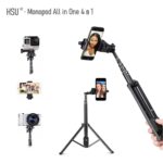 Селфи стик 4 в 1 HSU Monopod All in One - Статив + Bluetooth дистанционно + Стойка за камера - Selfie stick 4 in 1 HSU Monopod All in One - Tripod + Bluetooth remote + Camera stand