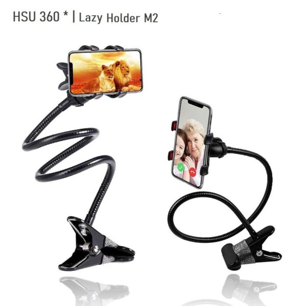 HSU 360 Lazy Holder M2 - МЕТАЛНА Универсална стойка за телефон с двойна щипка hsu-360-lazy-holder-m2-metal-universal-stand