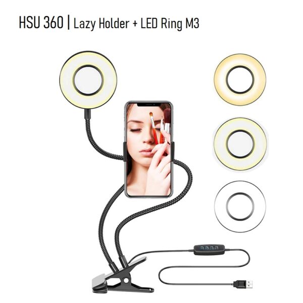 Universal Selfie Ring Light with Flexible Mobile Phone Holder