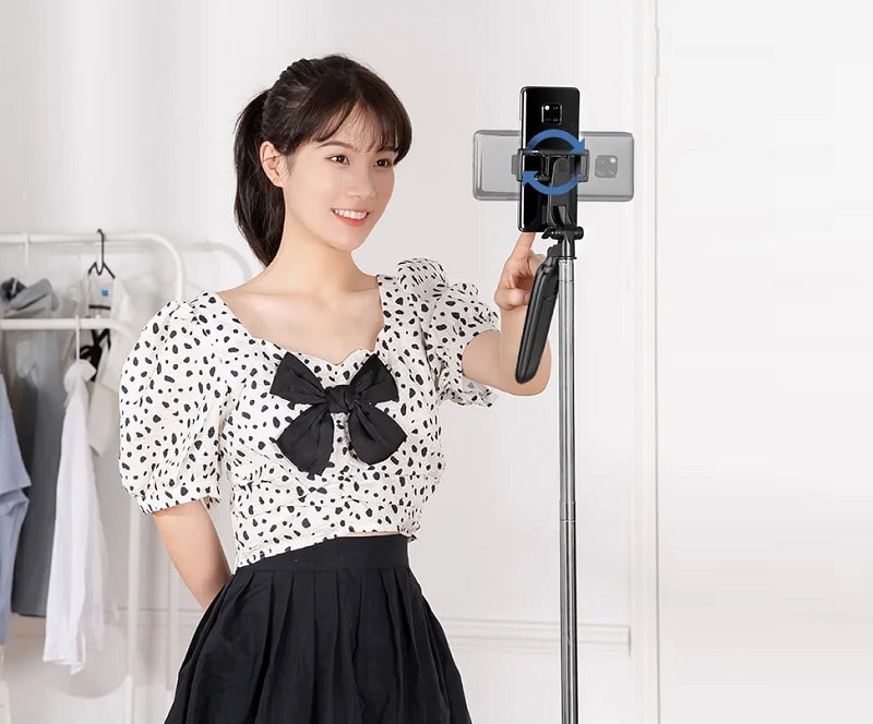 Selfie stick A66 1.6m with tripod for phone and cameras Live For Vlog 002