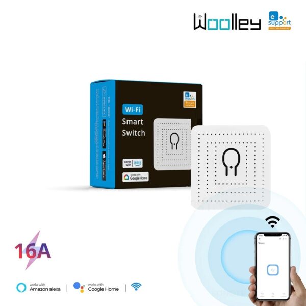 Woolley-SA-035-16A-Smart-WiFi-Switch-External Manual Wall Switch Voice Control With Alexa And Google Home