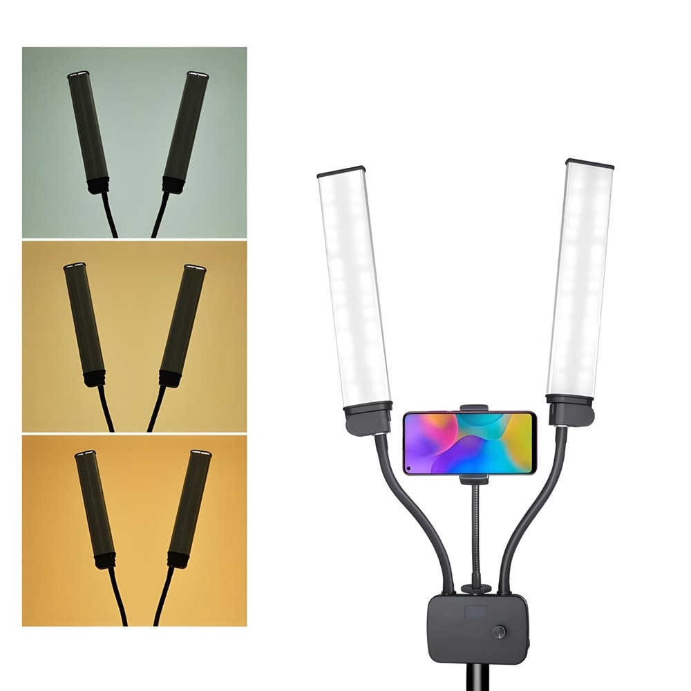 HD-45X DOUBLE ARM LED FILL LIGHT Photographic-3000-6500K-Long-Strips-LED-Lamp-LCD-Screen_6